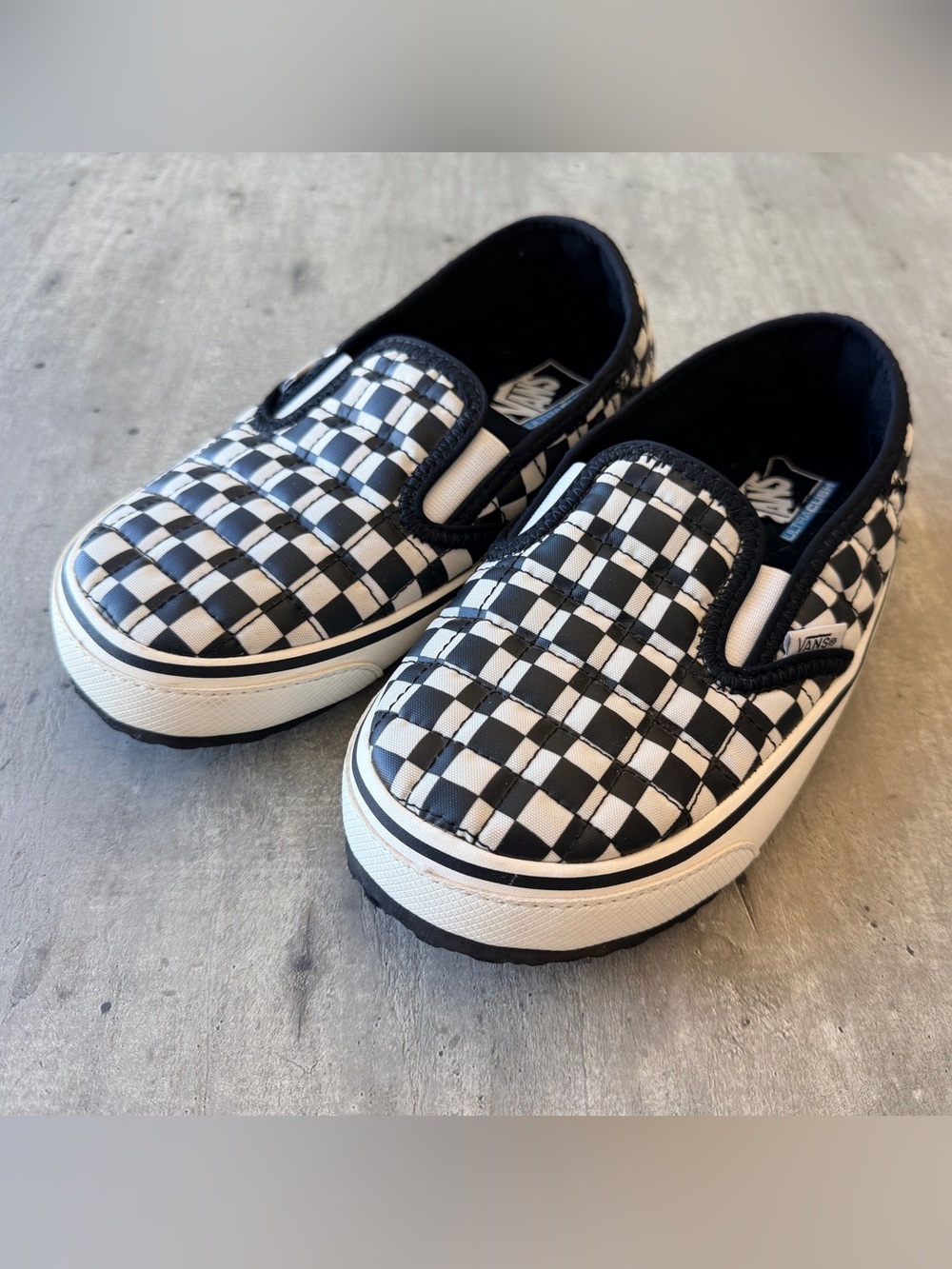 Kids Vans Checkerboard Quilted Padded Ultra Cush Slipper Sneaker Shoes